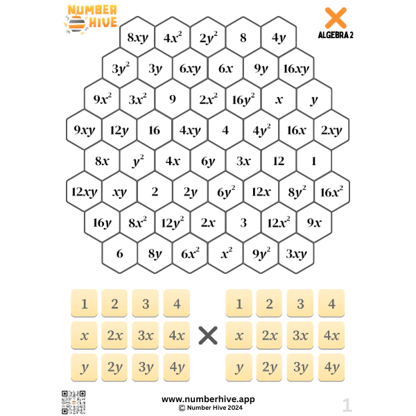 Number Hive Game Boards - Multiplication Strategy Game Teacher Resource algebra