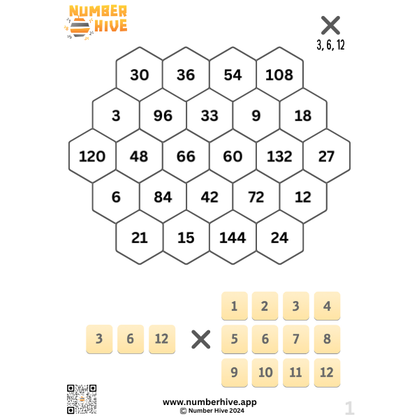 Number Hive Game Boards - Multiplication Strategy Game Teacher Resource 12345&10