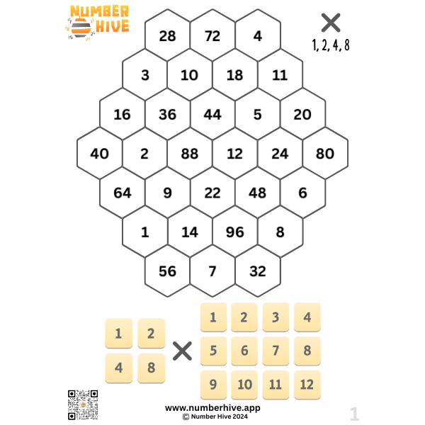 Number Hive Game Boards - Multiplication Strategy Game Teacher Resource 12345&10