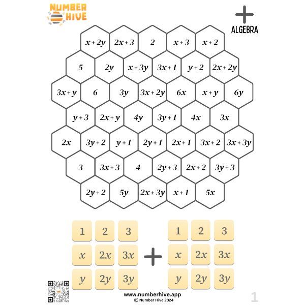 Number Hive Printable Game sheets available for your classroom or at home